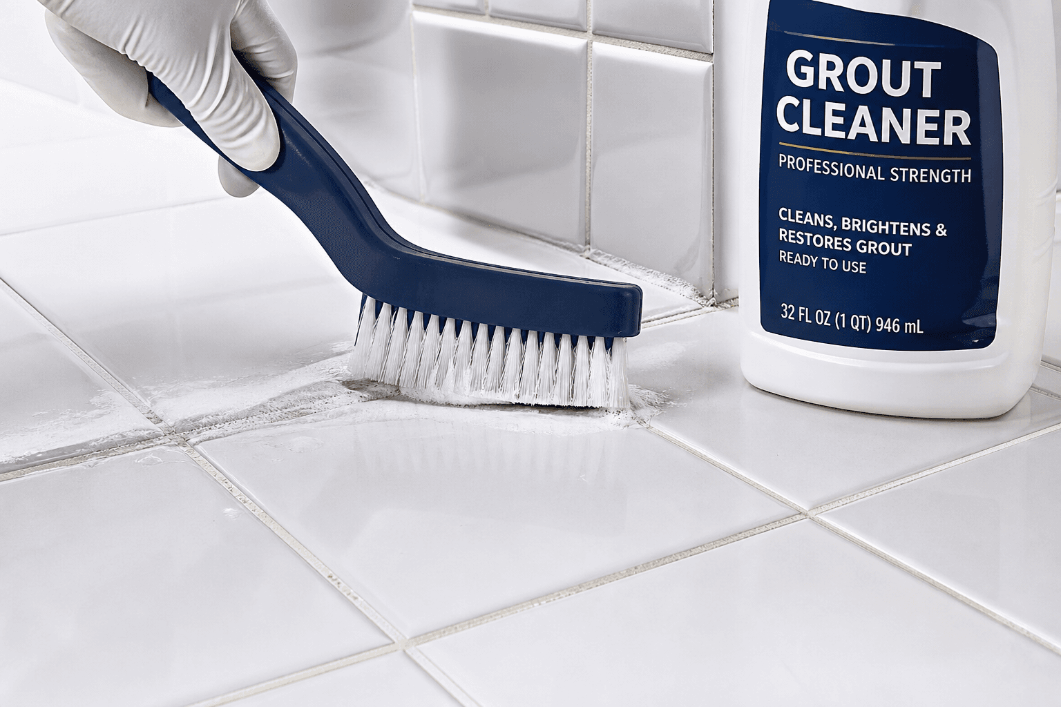 Commercial restroom tile and grout detail cleaning